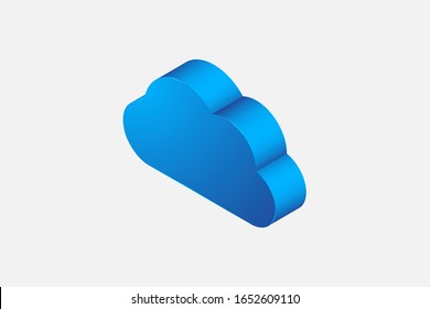 Cloud icon in isometric style, vector. cloud icon