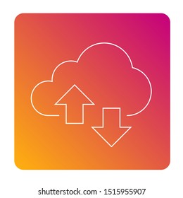 CLOUD, Icon in line art style, Easy to edit, Vektor