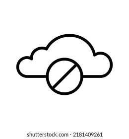 Cloud Icon. Line Art Style Design Isolated On White Background