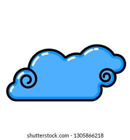 Cloud icon. Line art. White background. Social media icon. Business concept. Sign, symbol, web element. Tattoo template. Website pictogram.