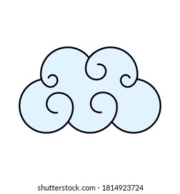 cloud icon, line and fill style, vector illustration