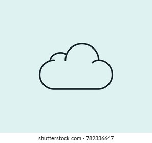 Cloud icon line isolated on clean background. Overcast concept drawing icon line in modern style. Vector illustration for your web site mobile logo app UI design.