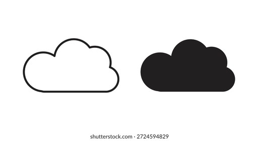 Cloud icon with line and silhouette versions.