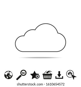 Cloud icon. Line sky symbol. Black illustration.