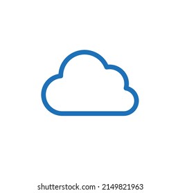 Cloud icon. Linear image. Simple flat vector illustration on a white background.