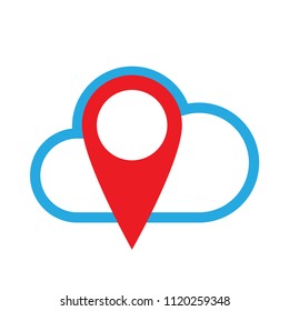 cloud icon / cloud location icon concept