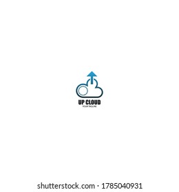 Up cloud icon logo design concept vector illustation