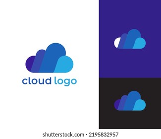 Cloud Icon Logo Design Vector Template. Modern Abstract Cloud Server Company Logo. Cloud Storage or Broadband or ISP Company Logo.
