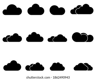 Icono de nube, logotipo aislado en fondo blanco