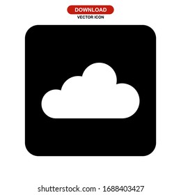 Icono de nube o logotipo símbolo de signo aislado ilustración vectorial - iconos vectoriales de estilo negro de alta calidad
