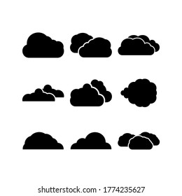 Icono de nube o logotipo símbolo de signo aislado ilustración vectorial - Colección de iconos vectoriales de estilo negro de alta calidad
