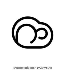 Icono de nube o logotipo símbolo de signo aislado ilustración vectorial - iconos vectoriales de estilo negro de alta calidad
