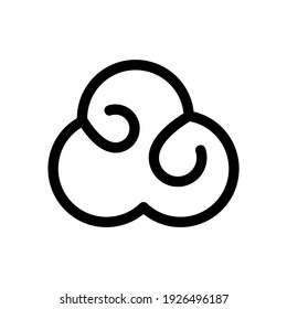 Icono de nube o logotipo símbolo de signo aislado ilustración vectorial - iconos vectoriales de estilo negro de alta calidad
