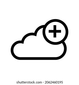 Icono de nube o logotipo símbolo de signo aislado ilustración vectorial - iconos vectoriales de estilo negro de alta calidad