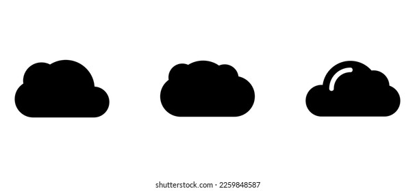 Icono de nube o logotipo símbolo de signo aislado ilustración vectorial - iconos vectoriales de estilo negro de alta calidad
