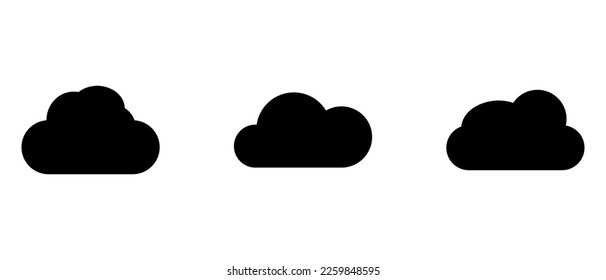 Icono de nube o logotipo símbolo de signo aislado ilustración vectorial - iconos vectoriales de estilo negro de alta calidad