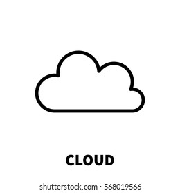 Cloud icon or logo in modern line style. High quality black outline pictogram for web site design and mobile apps. Vector illustration on a white background.
