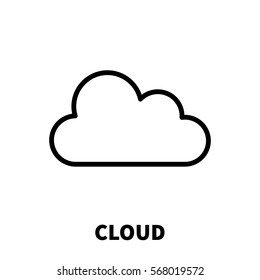 Cloud icon or logo in modern line style. High quality black outline pictogram for web site design and mobile apps. Vector illustration on a white background.