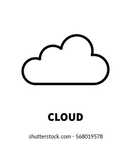 Cloud icon or logo in modern line style. High quality black outline pictogram for web site design and mobile apps. Vector illustration on a white background.
