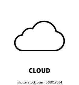 Cloud icon or logo in modern line style. High quality black outline pictogram for web site design and mobile apps. Vector illustration on a white background.