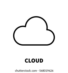 Cloud icon or logo in modern line style. High quality black outline pictogram for web site design and mobile apps. Vector illustration on a white background.