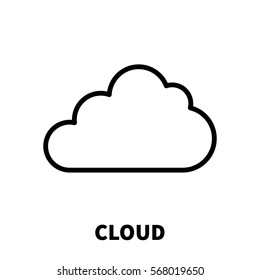 Cloud icon or logo in modern line style. High quality black outline pictogram for web site design and mobile apps. Vector illustration on a white background.