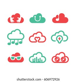 Cloud Icon Logo Set