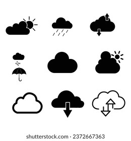 cloud icon or logo sign symbol vector illustration, flat cloud icon set on white background..eps