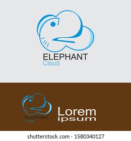 cloud icon, for a logo, this elephant logo cloud