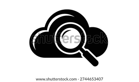Cloud icon with magnifying glass overlay
