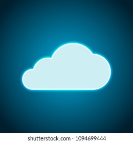 cloud icon. Neon style. Light decoration icon. Bright electric symbol