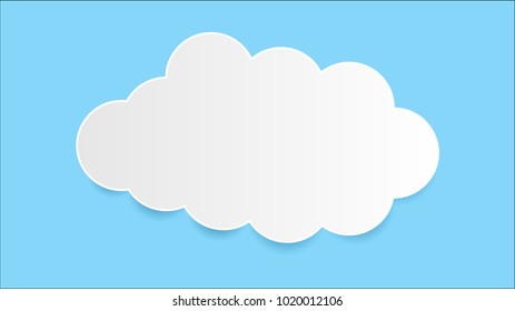 Cloud icon on blue background. Cloud flat design for web, art and app, vector illustration.