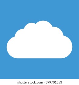 Cloud icon on blue background.