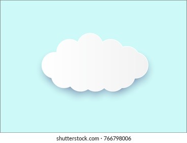 Cloud icon on blue background. Cloud flat design for web, art and app, vector illustration.