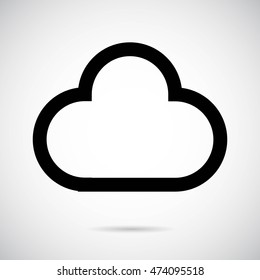 Cloud icon on gray background. Vector art.