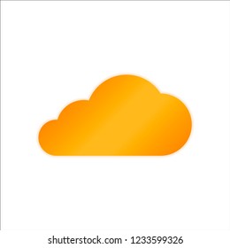 cloud icon. Orange sign with low light on white background