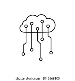 Cloud icon. Outline illustration of cloud mining vector icon for web and advertising