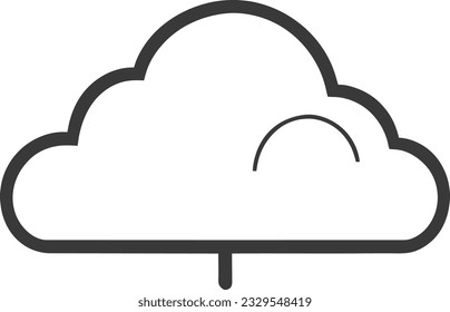 cloud icon outline sign clouds draw black line symbol graphic design weather forecast doodle style  vector illustration