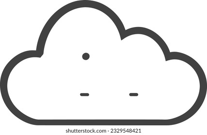 Cloud-Symbol-Umriss-Wolken zeichnen schwarze Linie Symbol Grafik-Design Wettervorhersage Dodle-Stil Vektorgrafik