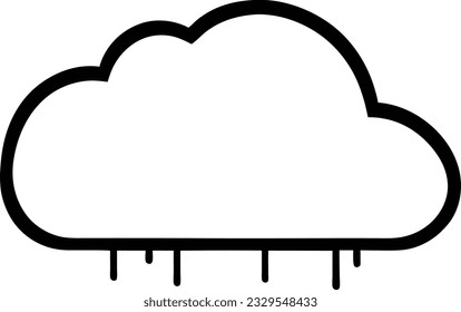 cloud icon outline sign clouds draw black line symbol graphic design weather forecast doodle style  vector illustration