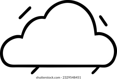 cloud icon outline sign clouds draw black line symbol graphic design weather forecast doodle style  vector illustration