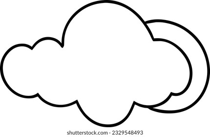 cloud icon outline sign clouds draw black line symbol graphic design weather forecast doodle style  vector illustration