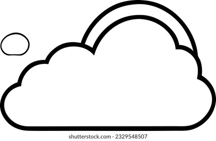 cloud icon outline sign clouds draw black line symbol graphic design weather forecast doodle style  vector illustration