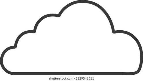 cloud icon outline sign clouds draw black line symbol graphic design weather forecast doodle style  vector illustration