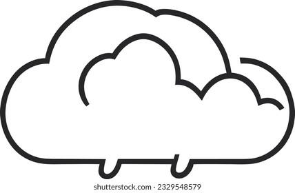 Cloud-Symbol-Umriss-Wolken zeichnen schwarze Linie Symbol Grafik-Design Wettervorhersage Dodle-Stil Vektorgrafik