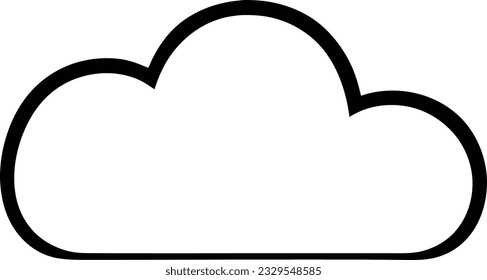 cloud icon outline sign clouds draw black line symbol graphic design weather forecast doodle style  vector illustration