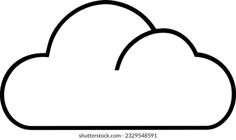 cloud icon outline sign clouds draw black line symbol graphic design weather forecast doodle style  vector illustration
