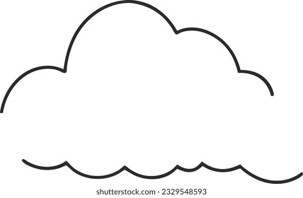 cloud icon outline sign clouds draw black line symbol graphic design weather forecast doodle style  vector illustration