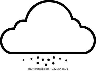 cloud icon outline sign clouds draw black line symbol graphic design weather forecast doodle style  vector illustration
