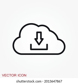 Cloud icon, outline and solid vector illustration